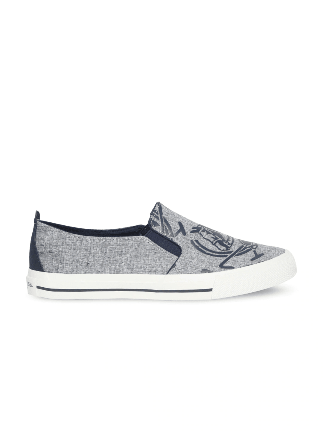Men Grey Slip-On Sneakers